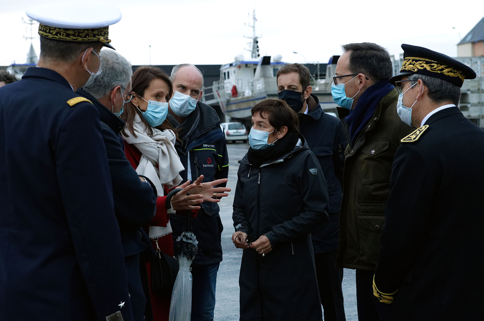 La ministre de la Mer, Annick Girardin, à Port-en-Bessin (Calvados)