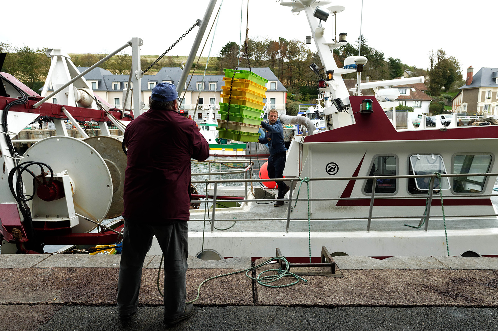 La ministre de la Mer, Annick Girardin, à Port-en-Bessin (Calvados)