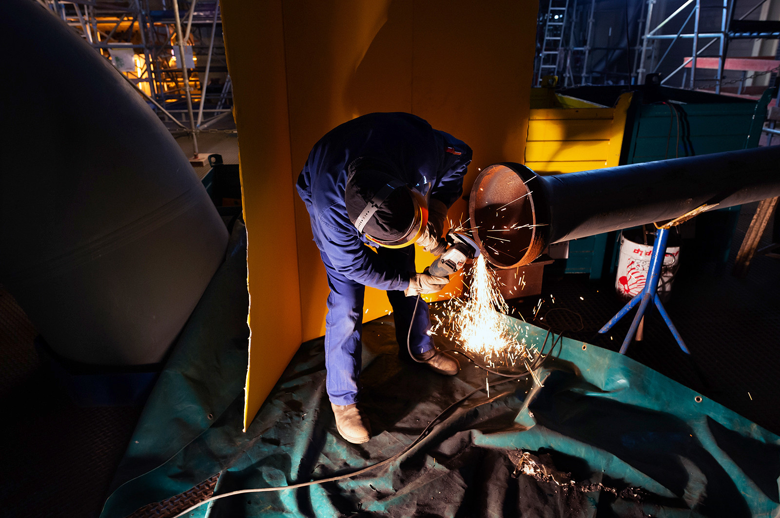 Reportages sur le site nucléaire EPR à Flamanville (Cotentin).